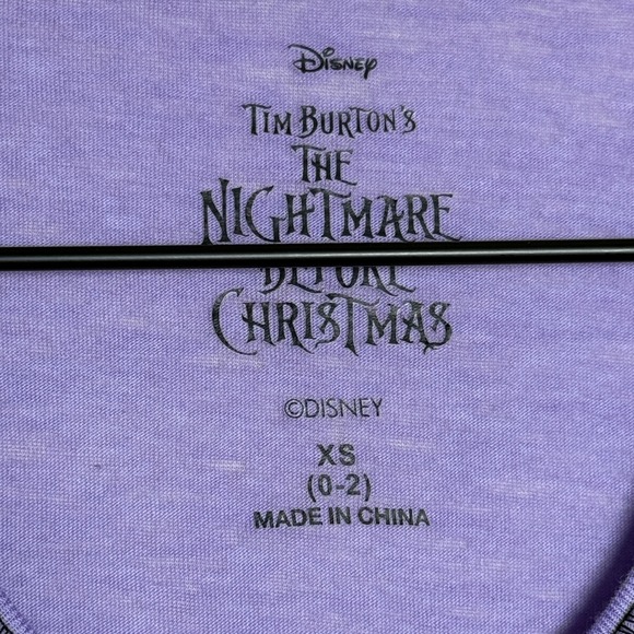 Disney Tim Burton Womens Tank Top XS Purple Nightmare Before Christmas Sheer Pjs - Picture 3 of 8